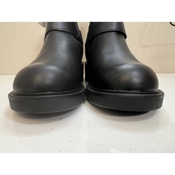 NWT Universal Thread Connor Harness faux black leather biker boot. Size 8 (W). - Picture 2 of 7